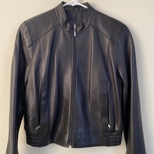 Context Black Genuine Leather Women Jacket